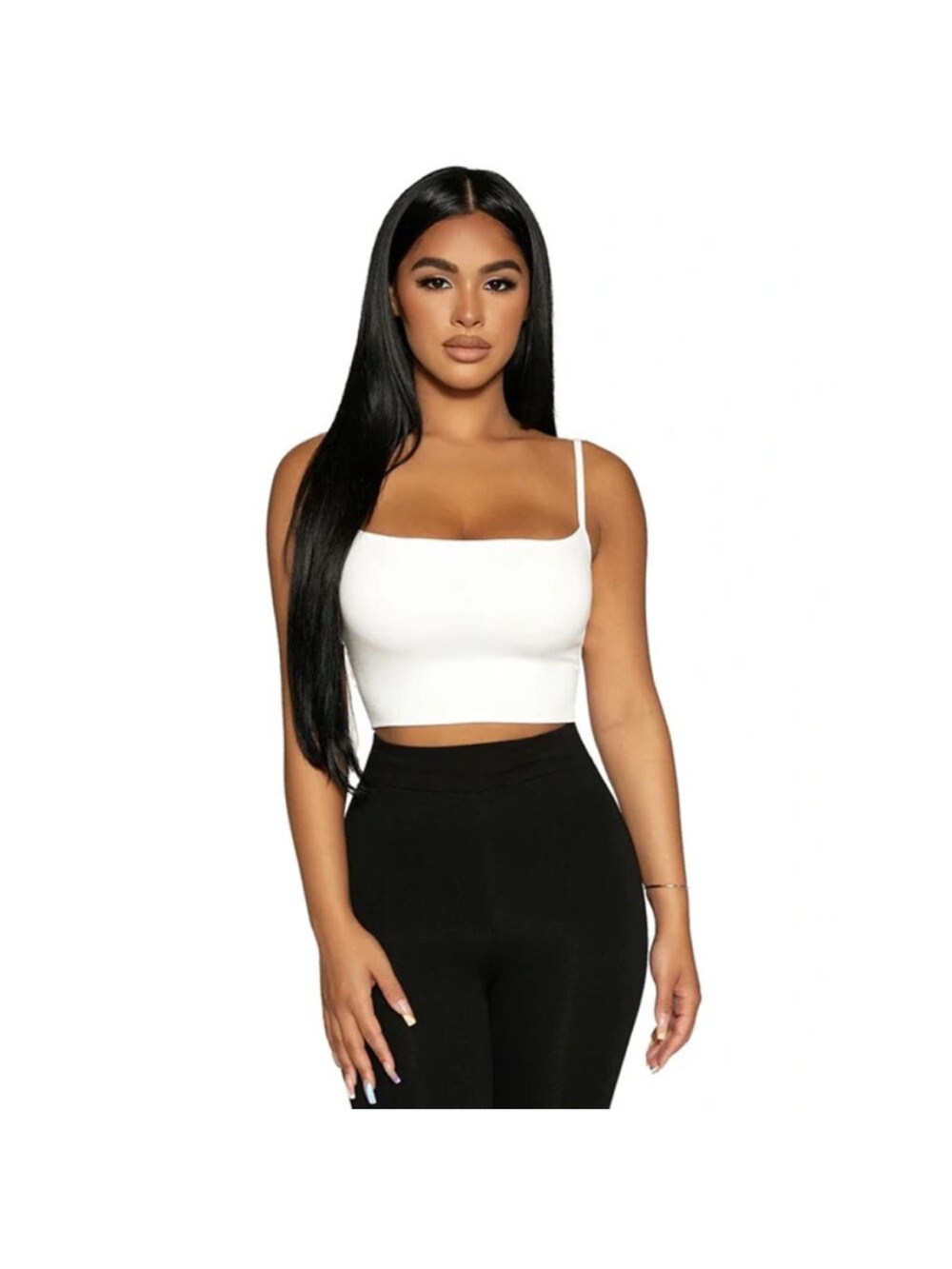 NWT Naked Wardrobe White Cami Crop Top